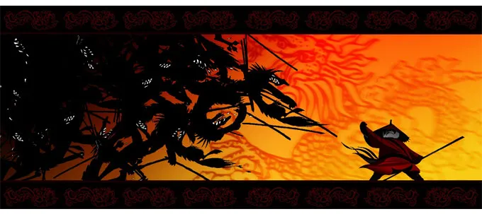 Po en habits traditionnels contre des loups